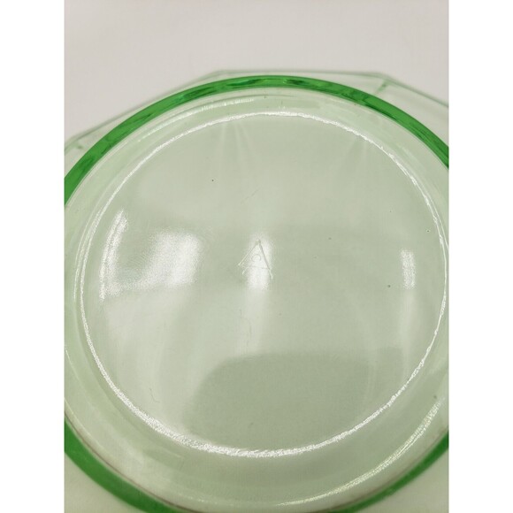 Vintage Cambridge Glass Decagon Green Bon Bon Dish Uranium Glass Light Emerald - Picture 9 of 10
